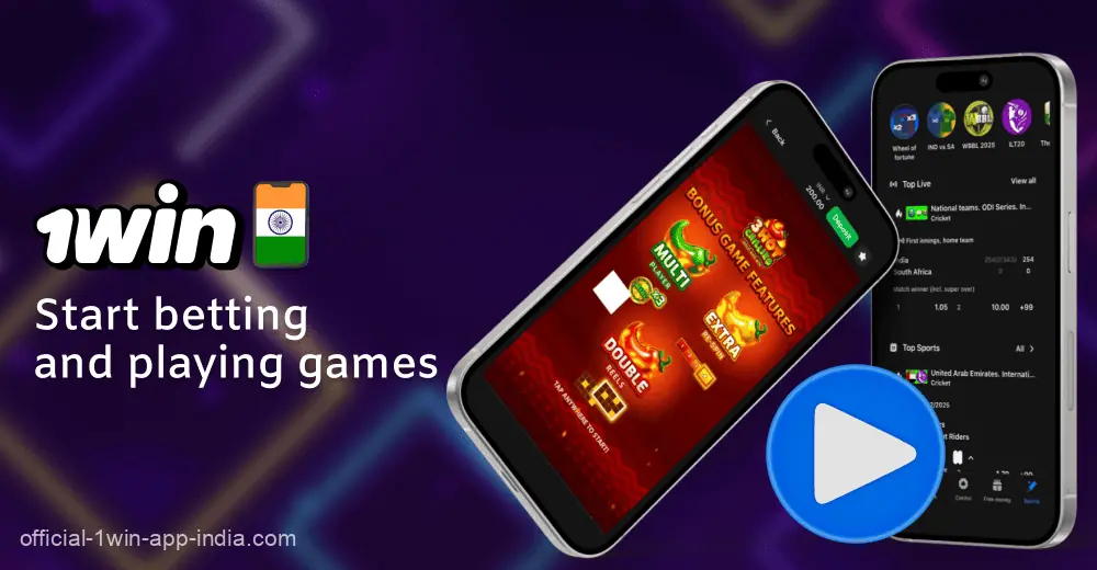 Play and bet in the 1win India app
